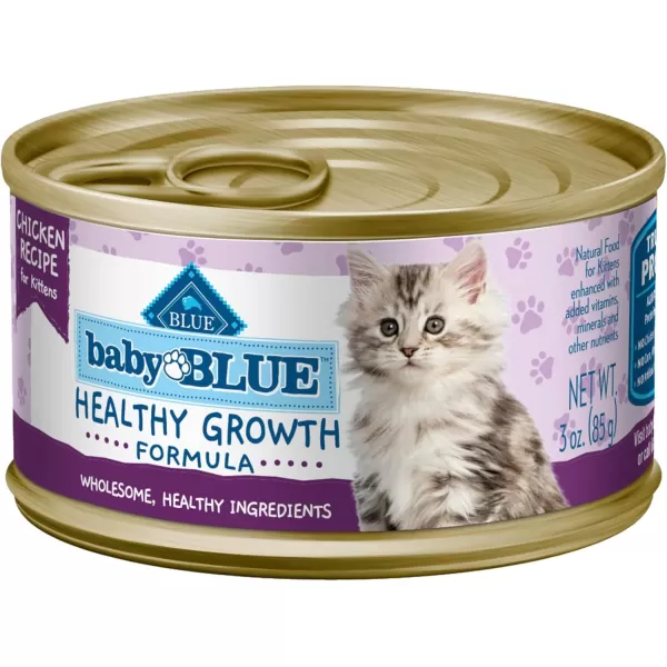 imageBlue Buffalo Baby Blue Healthy Growth Formula Natural Kitten Pate Wet Cat Food MultiPack Chicken Recipe 3oz 6 Count3 Ounce Pack of 24