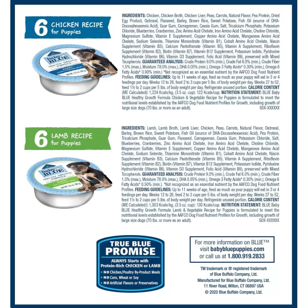 imageBlue Buffalo Baby Blue Healthy Growth Formula Natural Puppy Wet Dog Food Cup Chicken and Vegetable Recipe 35oz Cups Pack of 12Chicken amp Lamb Variety Pack 35 oz 12 count