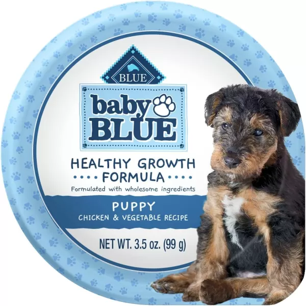 imageBlue Buffalo Baby Blue Healthy Growth Formula Natural Puppy Wet Dog Food Cup Chicken and Vegetable Recipe 35oz Cups Pack of 12Chicken amp Vegetable 35 Ounce Pack of 12