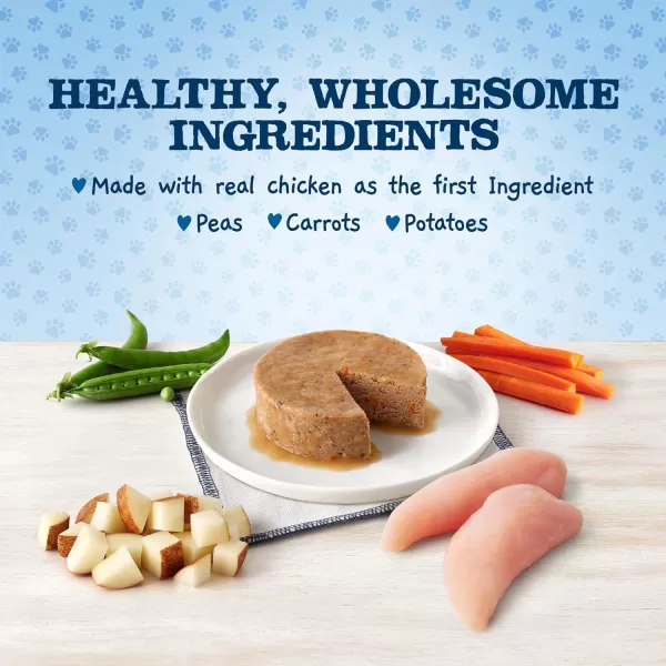imageBlue Buffalo Baby Blue Healthy Growth Formula Natural Puppy Wet Dog Food Cup Chicken and Vegetable Recipe 35oz Cups Pack of 12Chicken amp Vegetable 35 Ounce Pack of 12