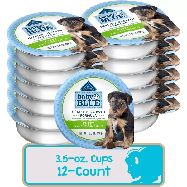imageBlue Buffalo Baby Blue Healthy Growth Formula Natural Puppy Wet Dog Food Cup Chicken and Vegetable Recipe 35oz Cups Pack of 12Lamb amp Vegetable 35 Ounce Pack of 12
