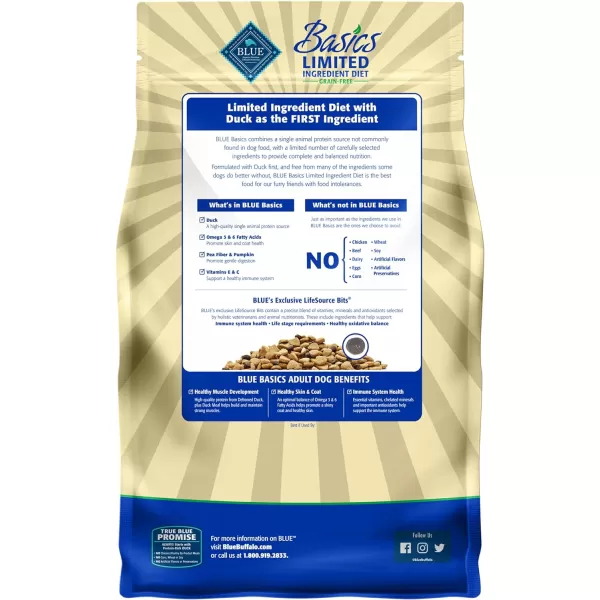 imageBlue Buffalo Basics Skin amp Stomach Care Grain Free Natural Adult Dry Dog Food Duck amp Potato 4lbBlue Buffalo Basics Skin amp Stomach Care Grain Free Natural Adult Dry Dog Food Duck amp Potato 4lb