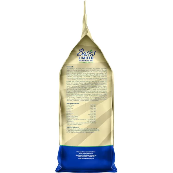 imageBlue Buffalo Basics Skin amp Stomach Care Grain Free Natural Adult Dry Dog Food Duck amp Potato 4lbBlue Buffalo Basics Skin amp Stomach Care Grain Free Natural Adult Dry Dog Food Duck amp Potato 4lb
