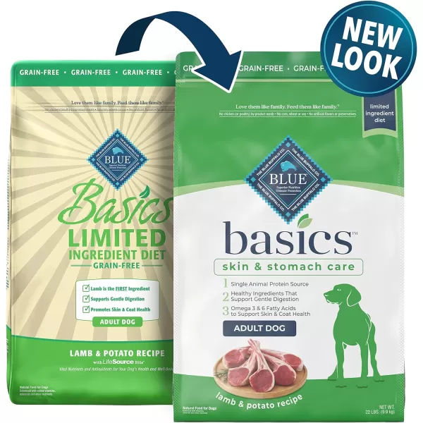 imageBlue Buffalo Basics Skin amp Stomach Care Grain Free Natural Adult Dry Dog Food Lamb amp Potato 22lbBlue Buffalo Basics Skin amp Stomach Care Grain Free Natural Adult Dry Dog Food Lamb amp Potato 22lb