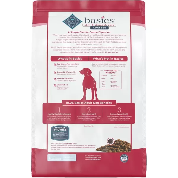imageBlue Buffalo Basics Skin amp Stomach Care Grain Free Natural Adult Dry Dog Food Salmon amp Potato 11lbBlue Buffalo Basics Skin amp Stomach Care Grain Free Natural Adult Dry Dog Food Salmon amp Potato 11lb