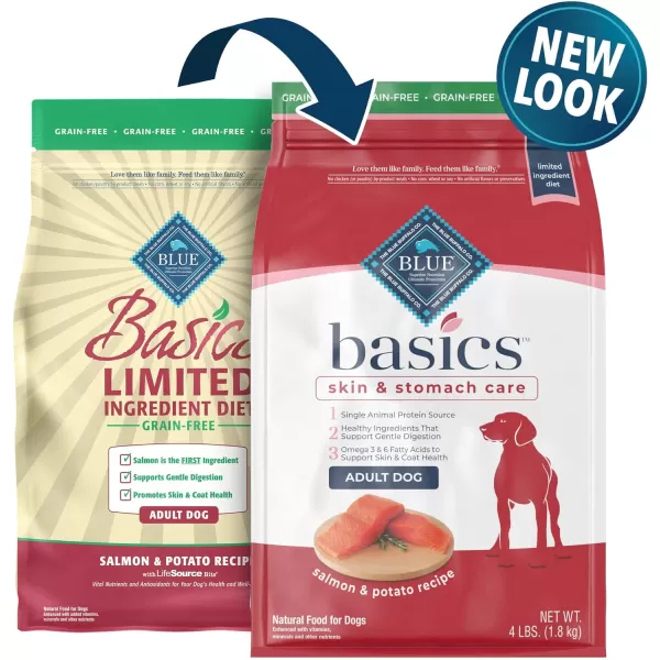 imageBlue Buffalo Basics Skin amp Stomach Care Grain Free Natural Adult Dry Dog Food Salmon amp Potato 4lbBlue Buffalo Basics Skin amp Stomach Care Grain Free Natural Adult Dry Dog Food Salmon amp Potato 4lb