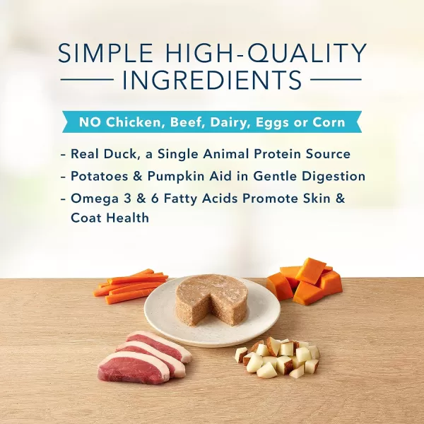 imageBlue Buffalo Basics Skin amp Stomach Care Grain Free Natural Adult Pate Wet Cat Food Indoor Duck 3oz cans Pack of 24Duck