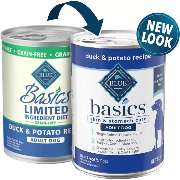 imageBlue Buffalo Basics Skin amp Stomach Care Grain Free Natural Adult Wet Dog Food Duck 125oz Cans Pack of 12Blue Buffalo Basics Skin amp Stomach Care Grain Free Natural Adult Wet Dog Food Duck 125oz Cans Pack of 12