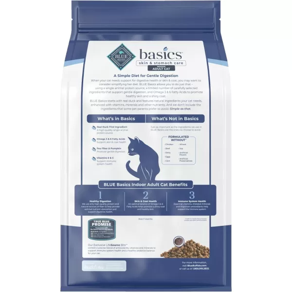 imageBlue Buffalo Basics Skin amp Stomach Care Grain Free Natural Indoor Adult Dry Cat Food Duck amp Potato 5lbDuck amp Potato 5 Pound Pack of 1