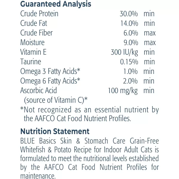 imageBlue Buffalo Basics Skin amp Stomach Care Grain Free Natural Indoor Adult Dry Cat Food Duck amp Potato 5lbFish amp Potato 11 Pound Pack of 1