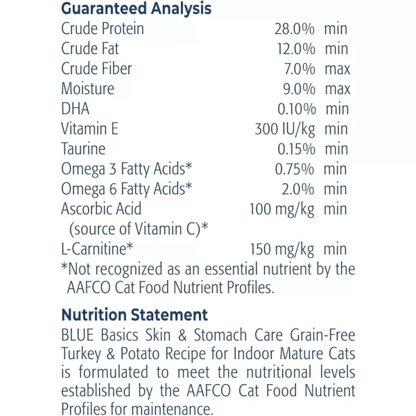 imageBlue Buffalo Basics Skin amp Stomach Care Grain Free Natural Indoor Mature Dry Cat Food Turkey amp Potato 5lbTurkey amp Potato 11 Pound Pack of 1