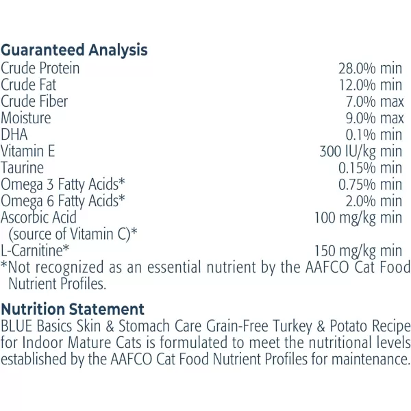 imageBlue Buffalo Basics Skin amp Stomach Care Grain Free Natural Indoor Mature Dry Cat Food Turkey amp Potato 5lbTurkey amp Potato 5 Pound Pack of 1