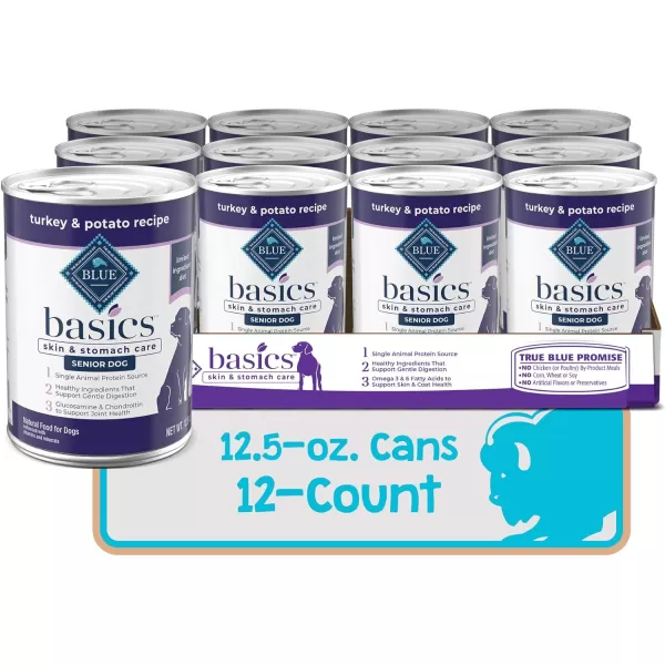 imageBlue Buffalo Basics Skin amp Stomach Care Grain Free Natural Senior Wet Dog Food Turkey 125oz Cans Pack of 12Blue Buffalo Basics Skin amp Stomach Care Grain Free Natural Senior Wet Dog Food Turkey 125oz Cans Pack of 12