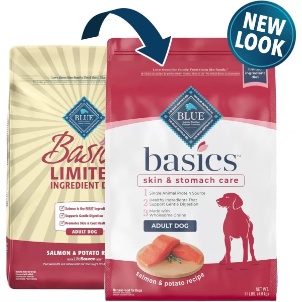 imageBlue Buffalo Basics Skin amp Stomach Care Natural Adult Dry Dog Food Salmon amp Potato 11lbSalmon amp Potato 11 Pound Pack of 1