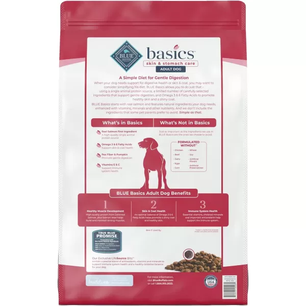 imageBlue Buffalo Basics Skin amp Stomach Care Natural Adult Dry Dog Food Turkey amp Potato 24lbSalmon amp Potato 22 Pound Pack of 1