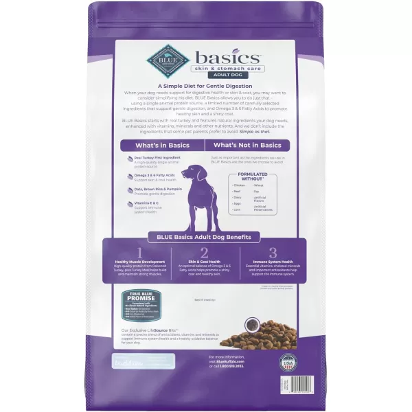 imageBlue Buffalo Basics Skin amp Stomach Care Natural Adult Dry Dog Food Turkey amp Potato 24lbTurkey amp Potato 24 Pound Pack of 1