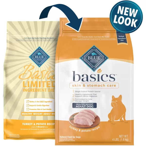 imageBlue Buffalo Basics Skin amp Stomach Care Natural Adult Healthy Weight Dry Dog Food Turkey amp Potato 4lbBlue Buffalo Basics Skin amp Stomach Care Natural Adult Healthy Weight Dry Dog Food Turkey amp Potato 4lb