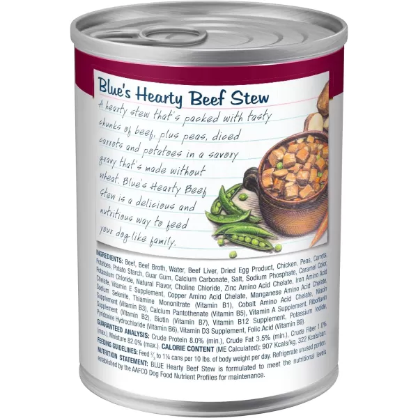 imageBlue Buffalo Blues Stew Natural Adult Wet Dog Food Beef Stew 125oz can Pack of 12Beef 125 Ounce Pack of 12