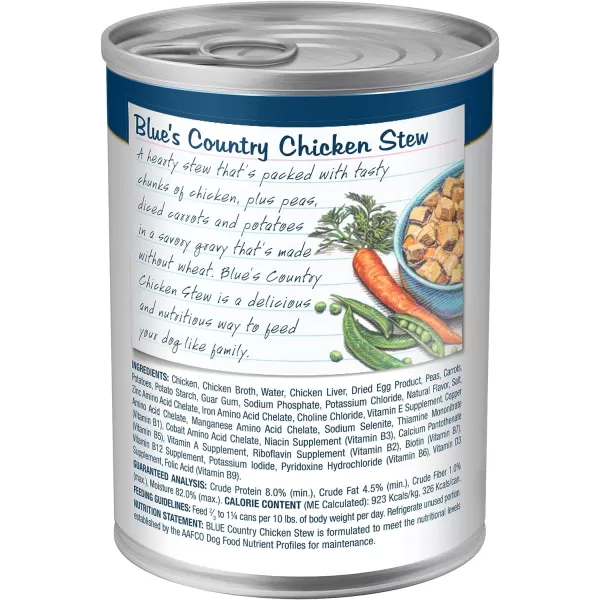 imageBlue Buffalo Blues Stew Natural Adult Wet Dog Food Beef Stew 125oz can Pack of 12Chicken 125 Ounce Pack of 12