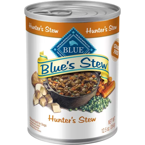 imageBlue Buffalo Blues Stew Natural Adult Wet Dog Food Beef Stew 125oz can Pack of 12Duck 125 Ounce Pack of 12