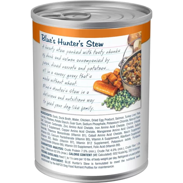 imageBlue Buffalo Blues Stew Natural Adult Wet Dog Food Beef Stew 125oz can Pack of 12Duck 125 Ounce Pack of 12