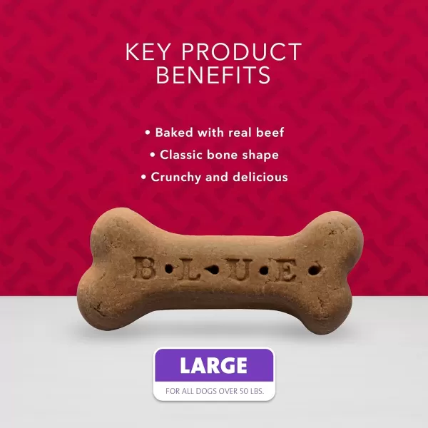 imageBlue Buffalo Bones Natural Crunchy Dog Treats Large Dog Biscuits Chicken 16oz bag 4 countBeef 16 Ounce Pack of 4