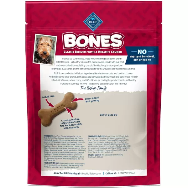 imageBlue Buffalo Bones Natural Crunchy Dog Treats Large Dog Biscuits Chicken 16oz bag 4 countBeef 16 Ounce Pack of 4 Medium Biscuits