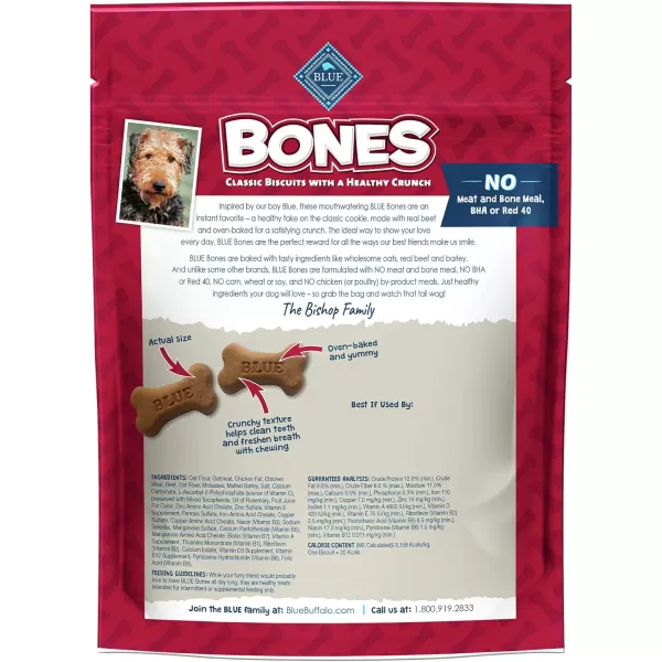 imageBlue Buffalo Bones Natural Crunchy Dog Treats Large Dog Biscuits Chicken 16oz bag 4 countBeef 16 Ounce Pack of 4 Small Biscuits