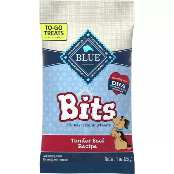 imageBlue Buffalo Bones Natural Crunchy Dog Treats TOGO Mini Dog Biscuits Beef 1oz Bags Pack of 12BLUE Bits Beef 1 Ounce Pack of 12