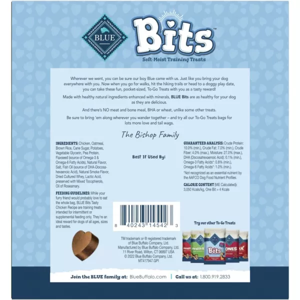 imageBlue Buffalo Bones Natural Crunchy Dog Treats TOGO Mini Dog Biscuits Beef 1oz Bags Pack of 12BLUE Bits Chicken 1 Ounce Pack of 12
