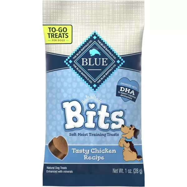 imageBlue Buffalo Bones Natural Crunchy Dog Treats TOGO Mini Dog Biscuits Beef 1oz Bags Pack of 12BLUE Bits Chicken 1 Ounce Pack of 12