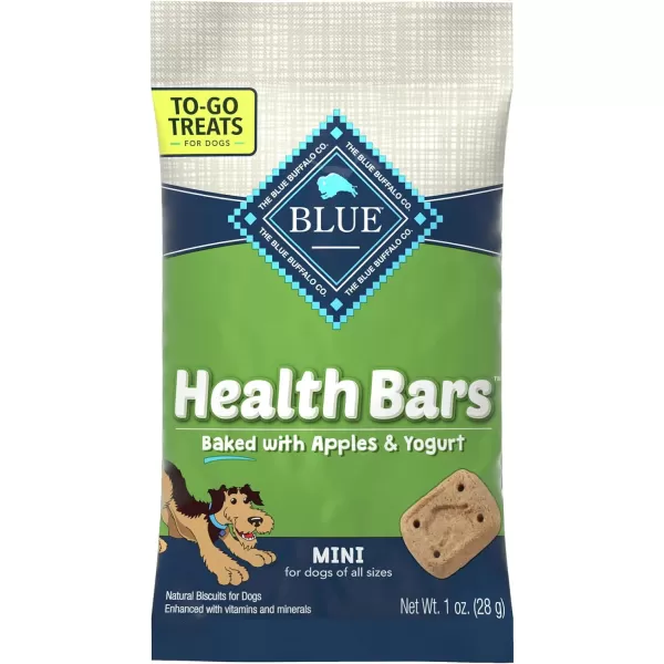 imageBlue Buffalo Bones Natural Crunchy Dog Treats TOGO Mini Dog Biscuits Beef 1oz Bags Pack of 12MINIApple amp Yogurt 1 Ounce Pack of 12