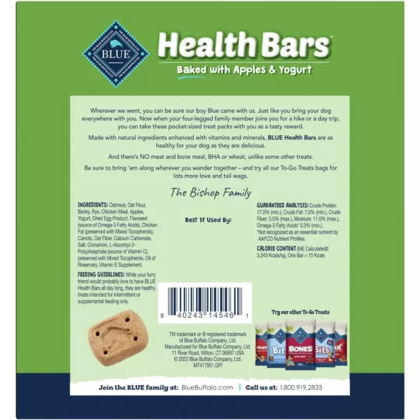 imageBlue Buffalo Bones Natural Crunchy Dog Treats TOGO Mini Dog Biscuits Beef 1oz Bags Pack of 12MINIApple amp Yogurt 1 Ounce Pack of 12