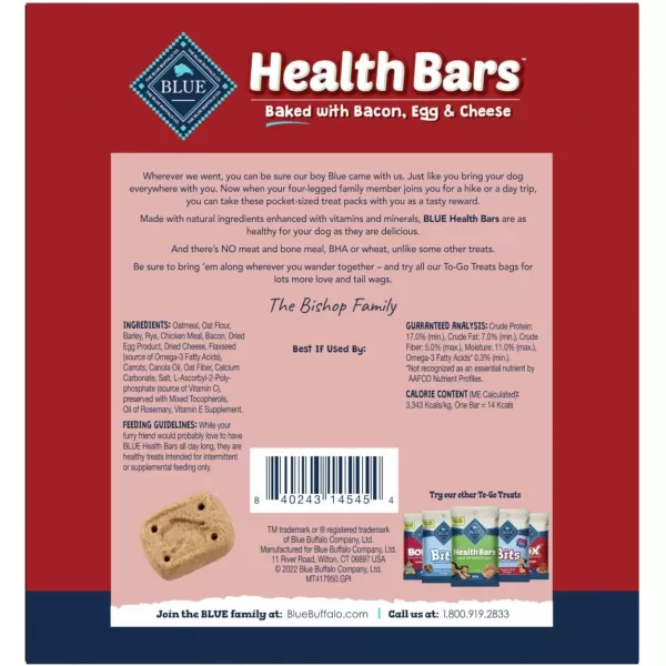imageBlue Buffalo Bones Natural Crunchy Dog Treats TOGO Mini Dog Biscuits Beef 1oz Bags Pack of 12MINIBacon Egg amp Cheese 1 Ounce Pack of 12