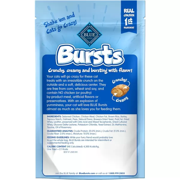 imageBlue Buffalo Bursts Crunchy Cat Treats Variety Pack Chicken Chicken Liver and Beef and Seafood 5oz Bags 3 countChicken 2 Ounce Pack of 1