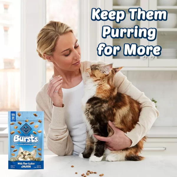 imageBlue Buffalo Bursts Crunchy Cat Treats Variety Pack Chicken Chicken Liver and Beef and Seafood 5oz Bags 3 countChicken 2 Ounce Pack of 1