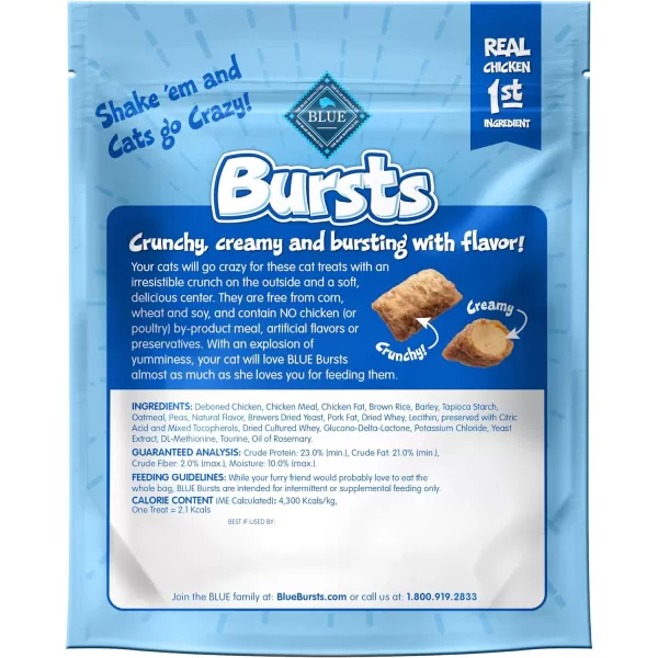 imageBlue Buffalo Bursts Crunchy Cat Treats Variety Pack Chicken Chicken Liver and Beef and Seafood 5oz Bags 3 countChicken 5 Ounce Pack of 1
