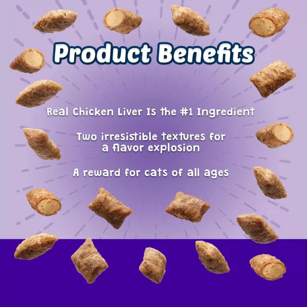 imageBlue Buffalo Bursts Crunchy Cat Treats Variety Pack Chicken Chicken Liver and Beef and Seafood 5oz Bags 3 countChicken Liver amp Beef 1 Count Pack of 6