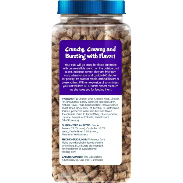 imageBlue Buffalo Bursts Crunchy Cat Treats Variety Pack Chicken Chicken Liver and Beef and Seafood 5oz Bags 3 countChicken Liver amp Beef 12 Ounce Pack of 1