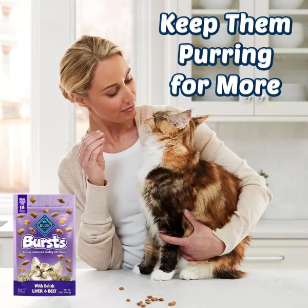 imageBlue Buffalo Bursts Crunchy Cat Treats Variety Pack Chicken Chicken Liver and Beef and Seafood 5oz Bags 3 countLiver 2 Ounce Pack of 1