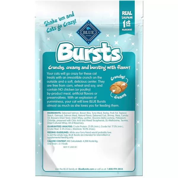 imageBlue Buffalo Bursts Crunchy Cat Treats Variety Pack Chicken Chicken Liver and Beef and Seafood 5oz Bags 3 countSeafood 2 OZ