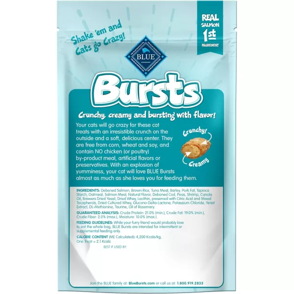 imageBlue Buffalo Bursts Crunchy Cat Treats Variety Pack Chicken Chicken Liver and Beef and Seafood 5oz Bags 3 countSeafood 2 Ounce Pack of 6