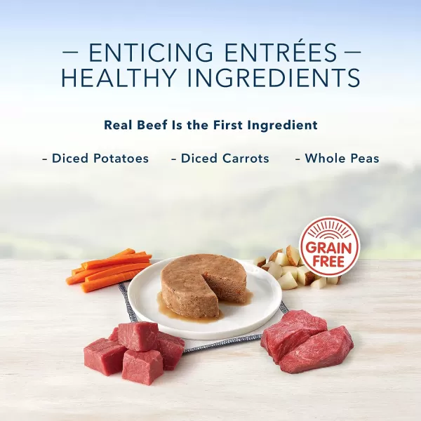 imageBlue Buffalo Delights Natural Adult Small Breed Wet Dog Food Cups Pate Style Filet Mignon and Porterhouse 35oz 12 Pack 6 of Each FlavorFilet Mignon amp Porterhouse 35 Ounce Pack of 12