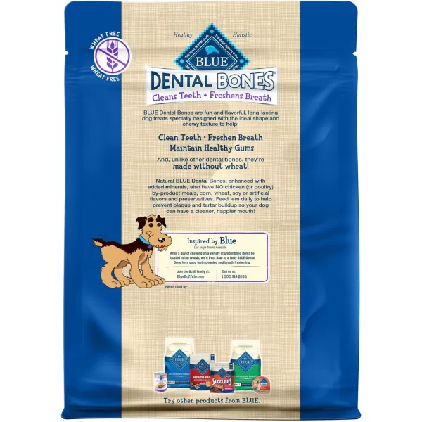 imageBlue Buffalo Dental Bones Small Natural Dental Chew Dog Treats 1525 lbs 36oz BagLarge Bones 27 Ounce Pack of 1