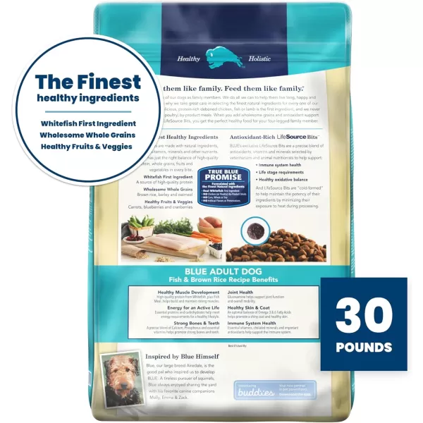 imageBlue Buffalo Dog Food Life Protection Formula Natural Fish amp Brown Rice Flavor Adult Dry Dog Food 30 lb BagBlue Buffalo Dog Food Life Protection Formula Natural Fish amp Brown Rice Flavor Adult Dry Dog Food 30 lb Bag