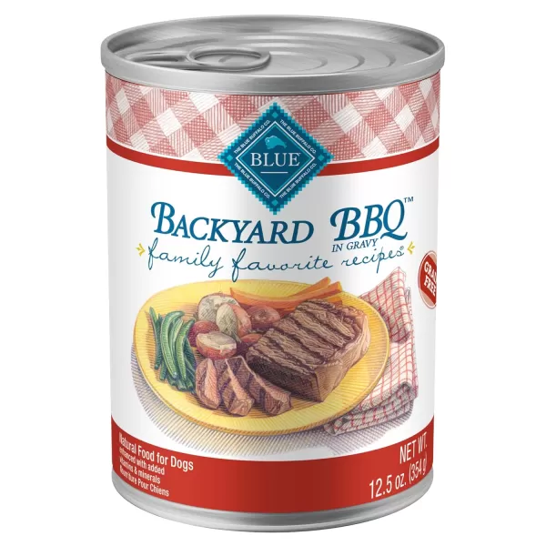 imageBlue Buffalo Family Favorites Natural Adult Wet Dog Food Shepherds Pie 125oz can Pack of 12Backyard BBQ 125 Ounce Pack of 12