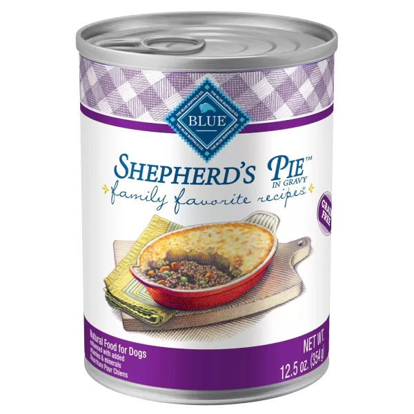 imageBlue Buffalo Family Favorites Natural Adult Wet Dog Food Shepherds Pie 125oz can Pack of 12Shepherds Pie 125 Ounce Pack of 12