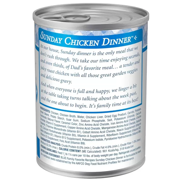 imageBlue Buffalo Family Favorites Natural Adult Wet Dog Food Shepherds Pie 125oz can Pack of 12Sunday Chicken 125 Ounce Pack of 12
