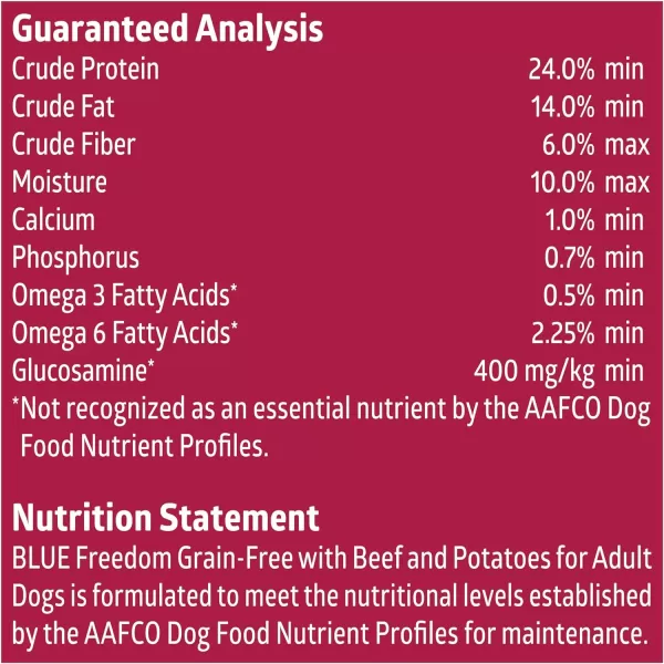 imageBlue Buffalo Freedom Grain Free Natural Adult Dry Dog Food Beef 24lbBeef 24 Pound Pack of 1