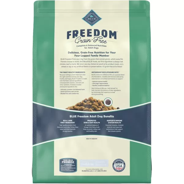 imageBlue Buffalo Freedom Grain Free Natural Adult Dry Dog Food Lamb 24lb11 Pound Pack of 1